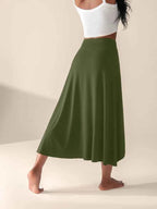 Women's High Waist Skirt with Split and Pockets