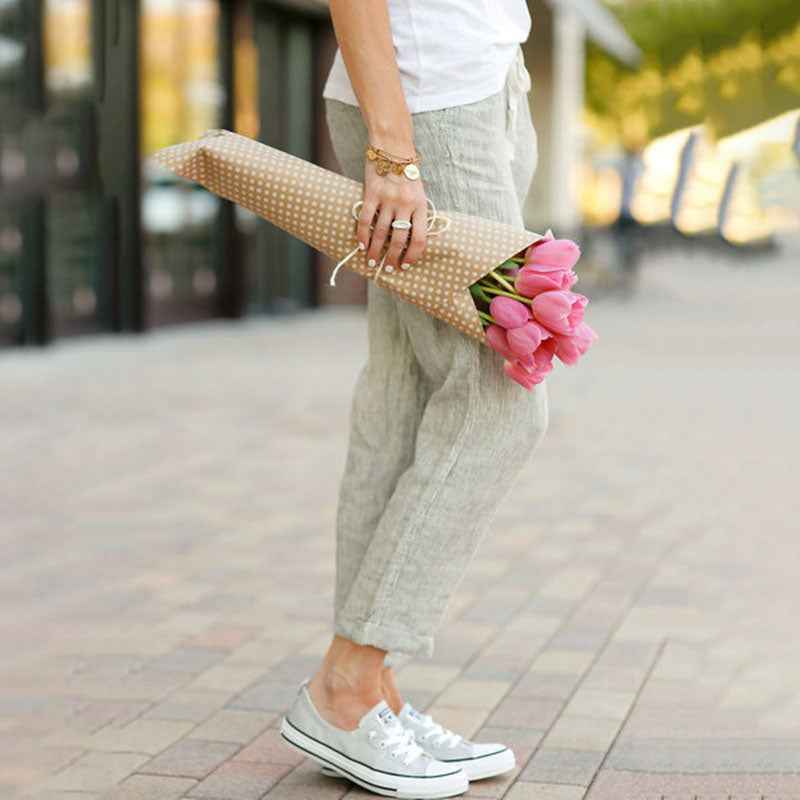 Women's Drawstring Casual Ankle Pants