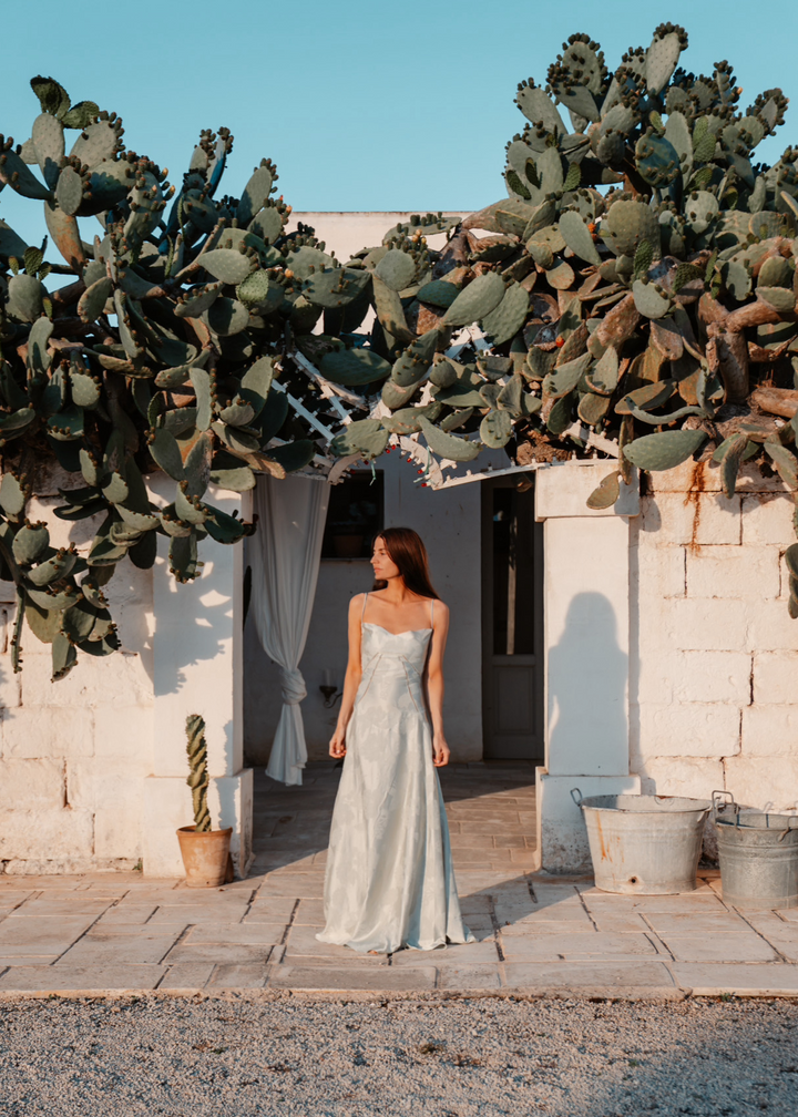 Gilda | Women's Elegant Floral Print Maxi Dress - Pistachio Green
