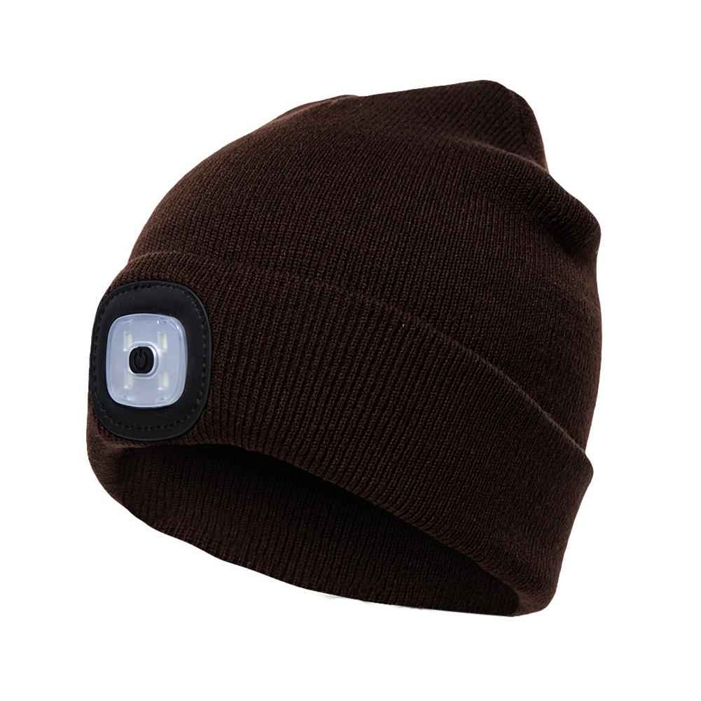 BrightBeam LED Knit Hat - Light-Up Knitted Beanie with Button Cell Power