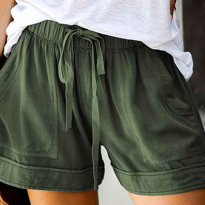 Women's Relaxed Drawstring Shorts for Comfort Green