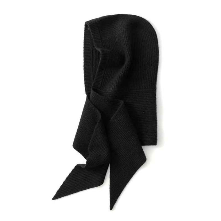 Ribbed Wrap Front Hooded Top | Slim Fit Solid Design Black