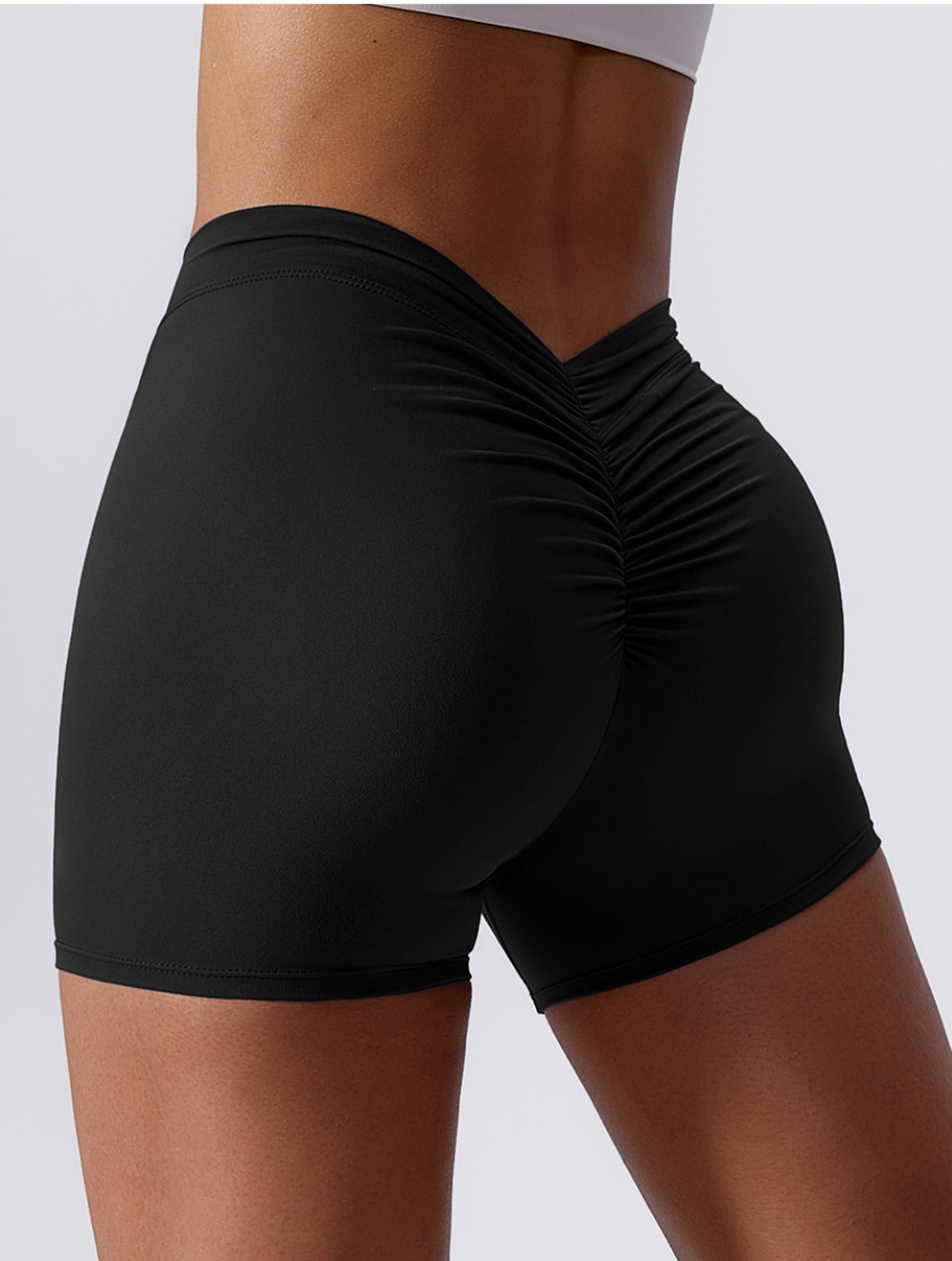Women's High Waist Ruffled Back Sports Shorts - Stretchy & Breathable Fitness Wear