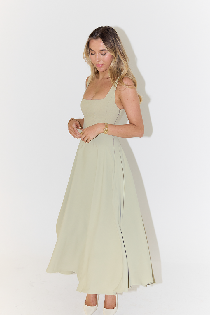 Paloma | Women's Midi Dress with Square Neckline