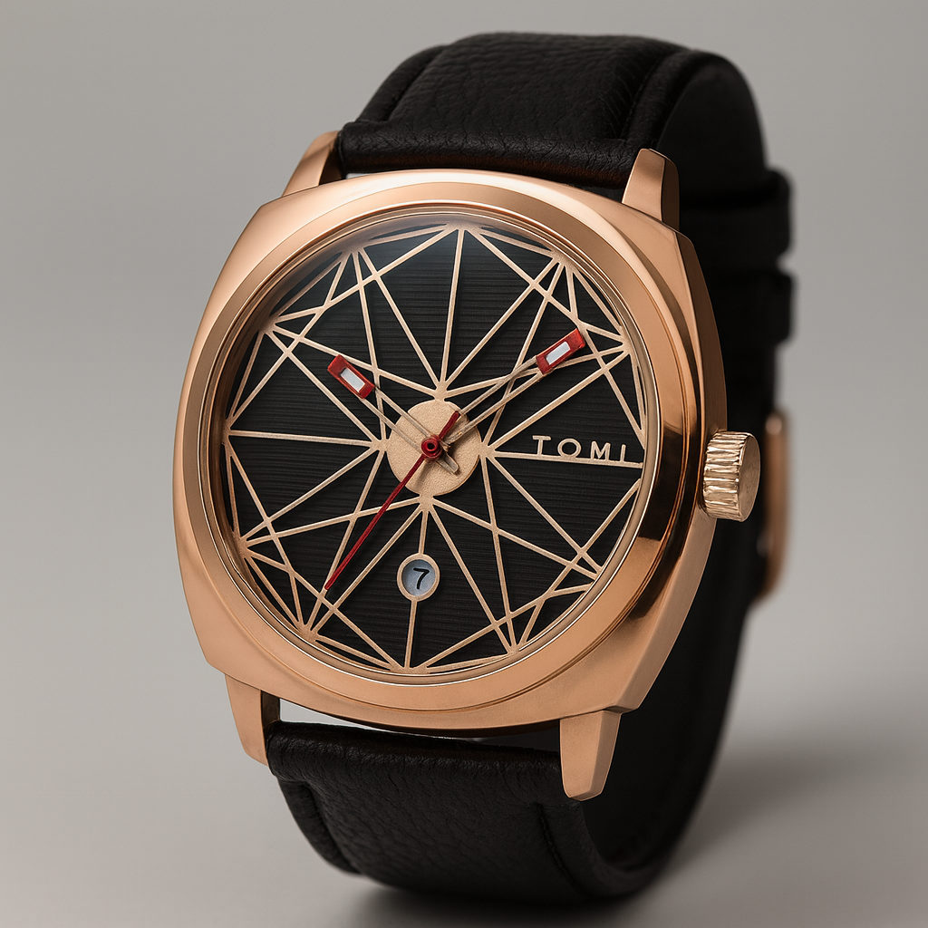 Stylish Prism Quartz Timepiece Black Copper