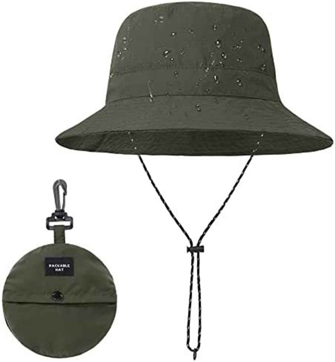 Foldable Fisherman Hat Summer Quick-drying Waterproof Outdoor Cycling Fishing Sunhat Women Men Army Green Adjustable