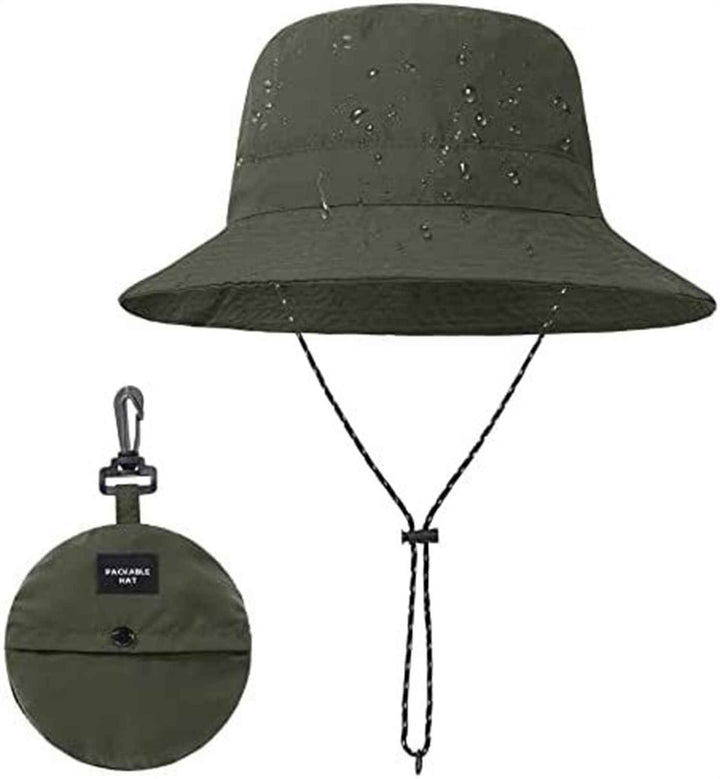 Foldable Fisherman Hat Summer Quick-drying Waterproof Outdoor Cycling Fishing Sunhat Women Men Army Green Adjustable