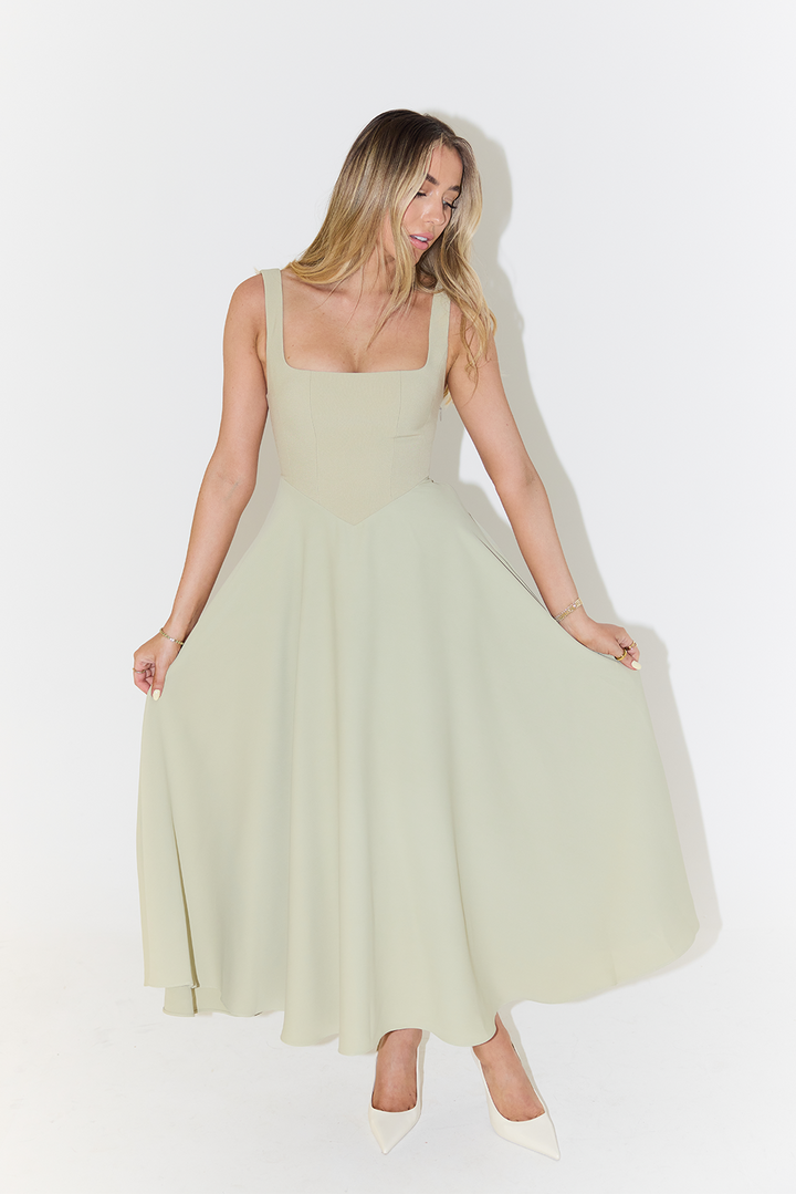 Paloma | Women's Midi Dress with Square Neckline