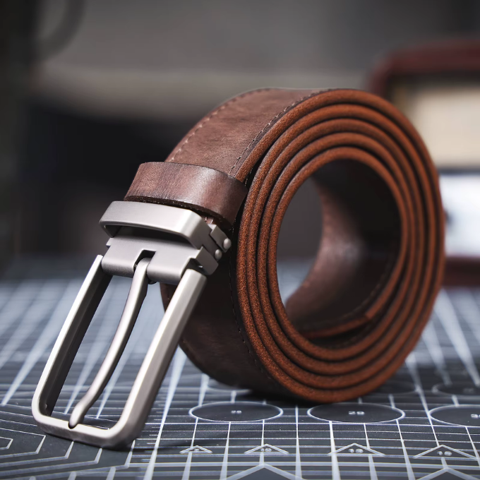 Premium Full-Grain Leather Belt Dark Brown