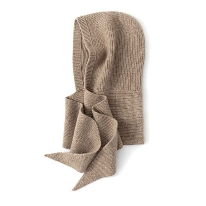 Ribbed Wrap Front Hooded Top | Slim Fit Solid Design Khaki