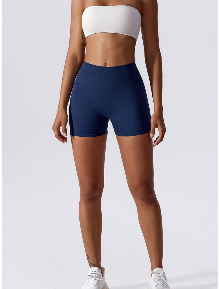 Women's High Waist Ruffled Back Sports Shorts - Stretchy & Breathable Fitness Wear