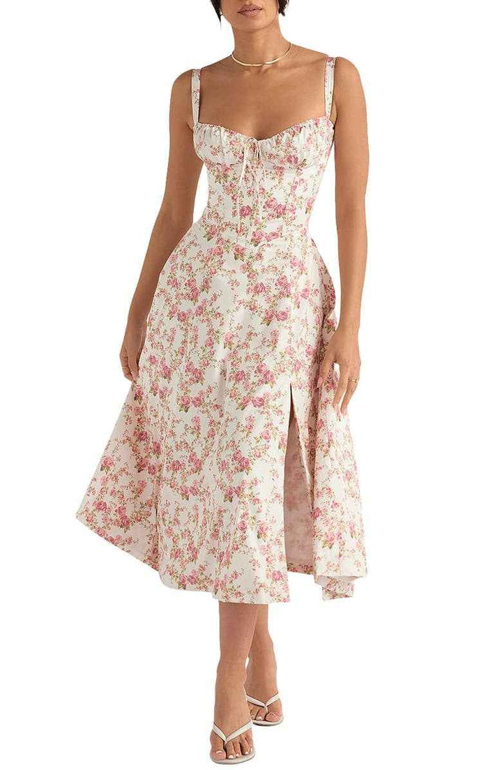 Sally | Spring Dress - Floral Print Party Dress