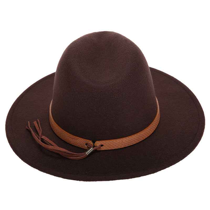 Woolen Jazz Hat - Stylish Winter Accessory for Confident Women Coffee