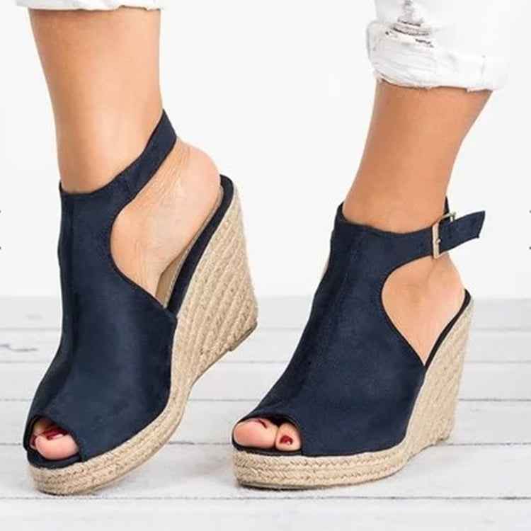 Fashion Women Platform Sandals Peep Toe Spartan Sandals Women Summer Wedges High Heel Shoes Blue