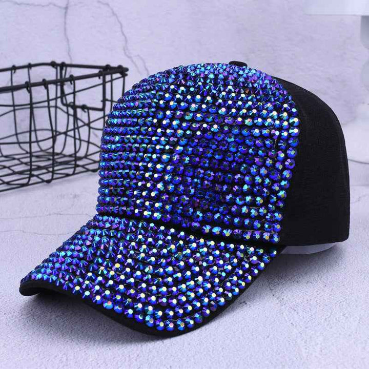 Luxury Sequins BaseballCap For Women Black blue