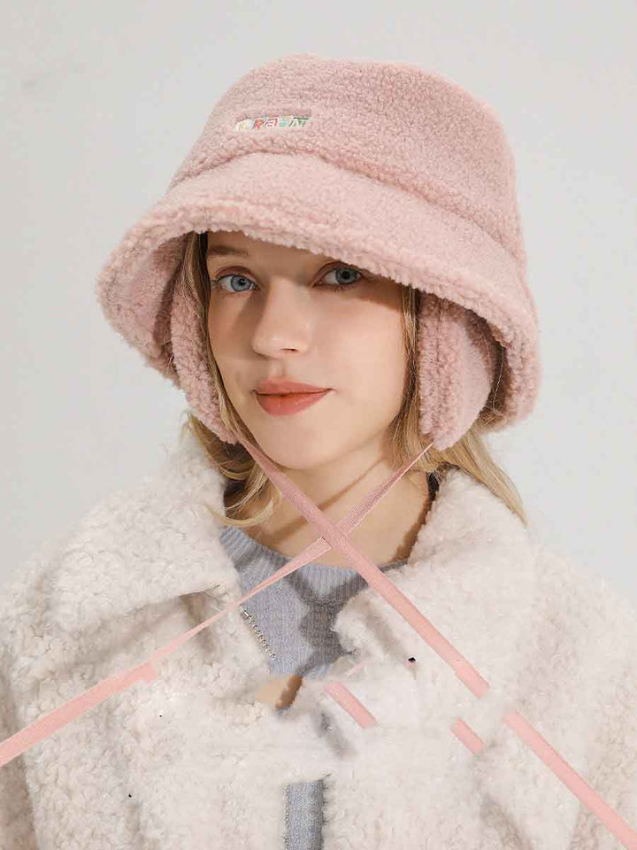 Female Lamb Hair Ear Protection Fisherman Hat