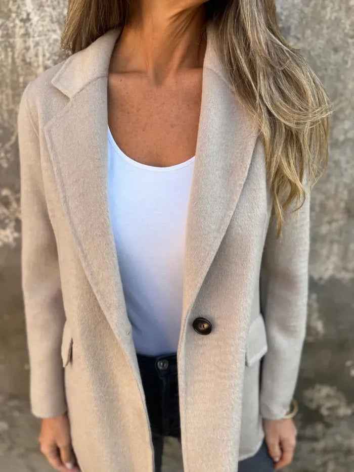 Women's Winter Blazer - Stylish & Warm Outerwear Apricot