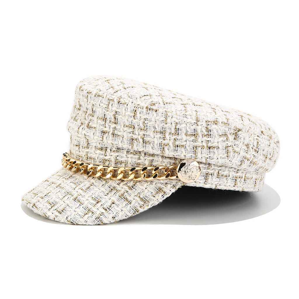 Octagonal Hat Cap - Stylish, Versatile Design for Unique Fashion Statements White