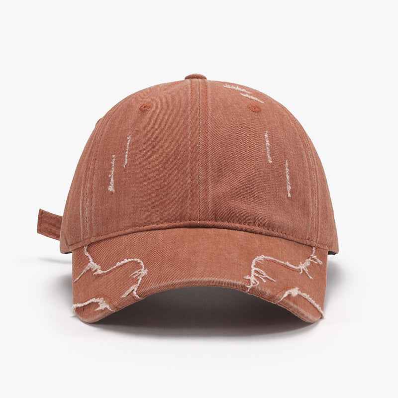 Men's Baseball Street Face-looking Small Peaked Cap 24 A141 Caramel Adjustable
