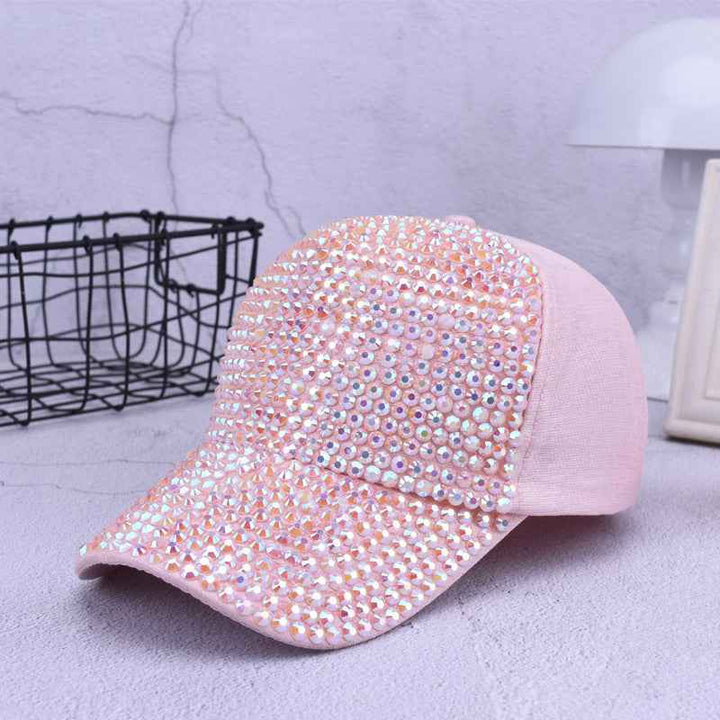 Luxury Sequins BaseballCap For Women Pink