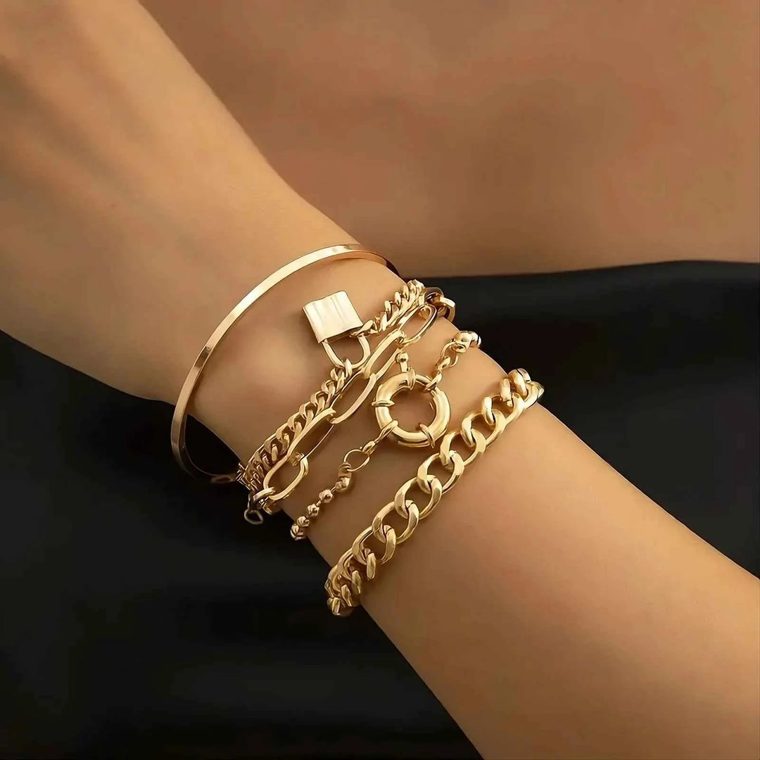 Chic Elegance Bracelet Set Gold