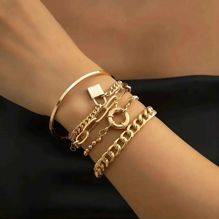 Chic Elegance Bracelet Set Gold