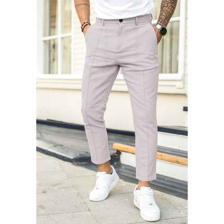 Men's Casual Elegant Leisure Pants Light gray
