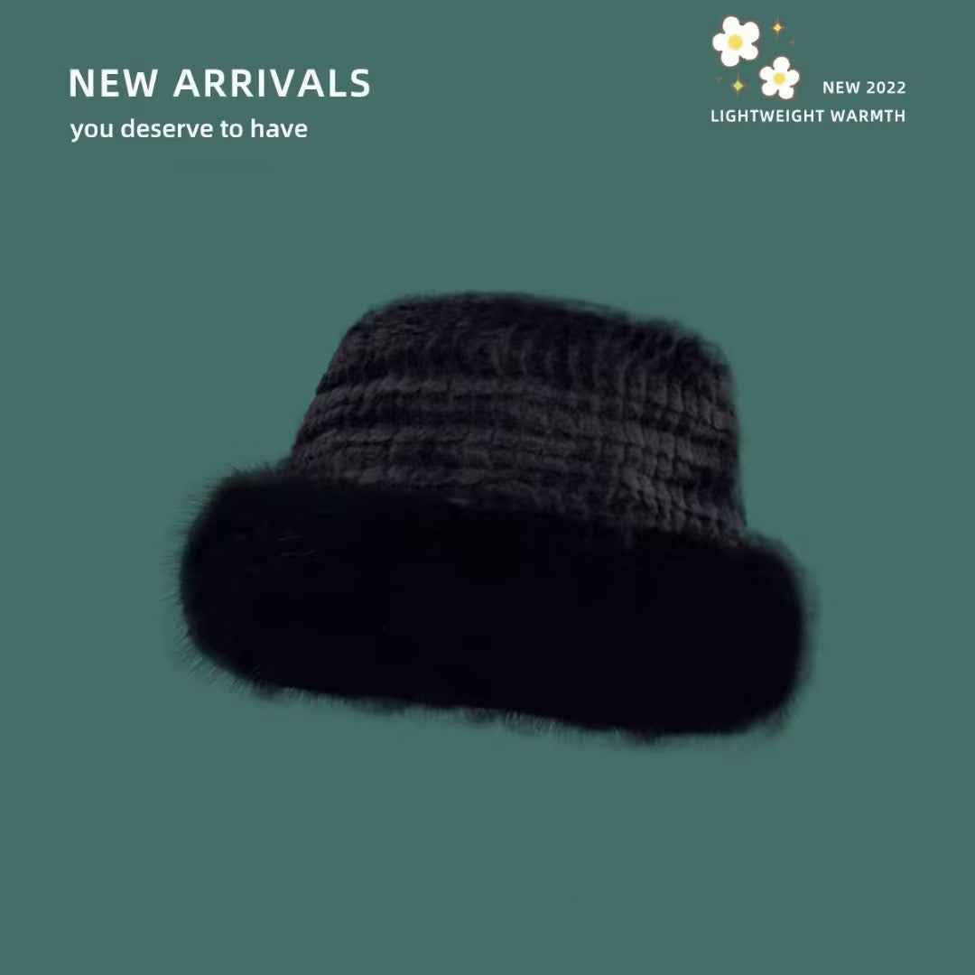 Fashion Personality Ladies Mongolian Cap Black Bucket Hat