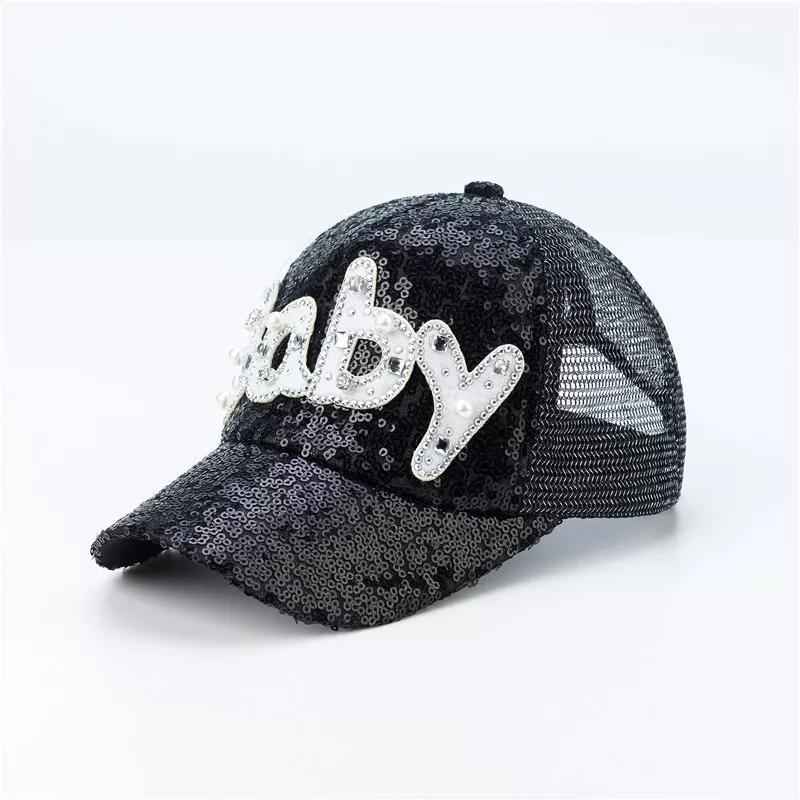 Men's & Women's Sequin Baseball Caps - Stylish Sunscreen Protection for All-Day Adventures Black