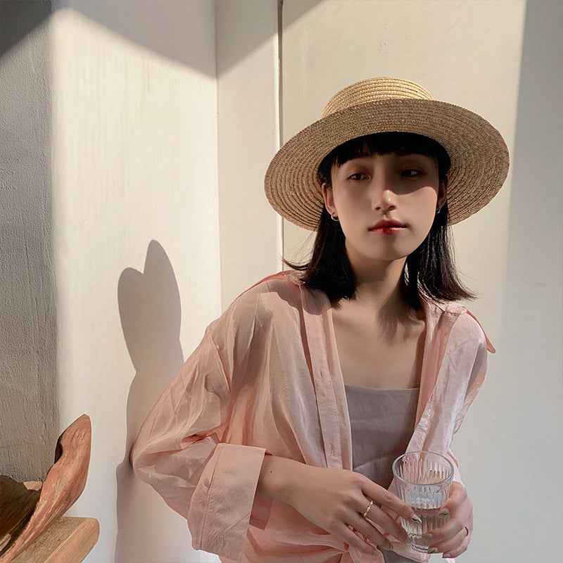 Woven Raffia Straw Hat - Stylish Sun Protection for Confident Women