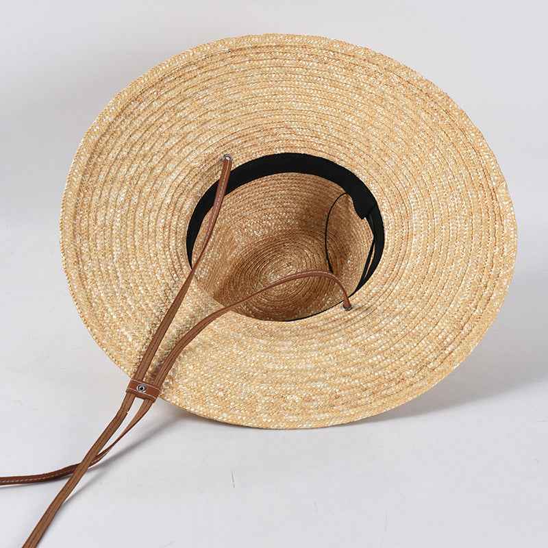 New Belt Strap Straw Sun Hat For Women Fashion Vacation Beach UV Hats WideBrim Panama Hats Outdoor Wholesale