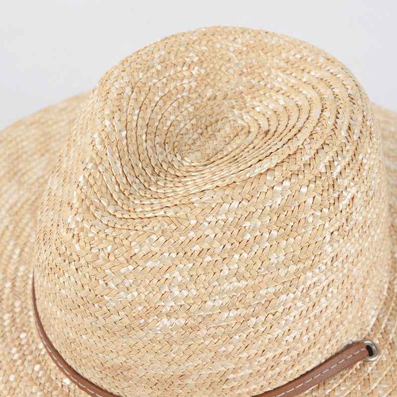 New Belt Strap Straw Sun Hat For Women Fashion Vacation Beach UV Hats WideBrim Panama Hats Outdoor Wholesale