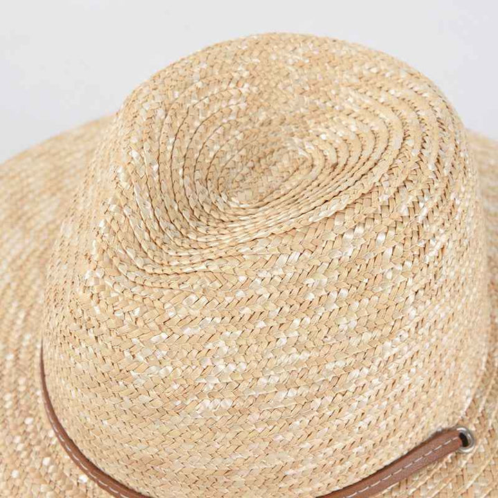 New Belt Strap Straw Sun Hat For Women Fashion Vacation Beach UV Hats WideBrim Panama Hats Outdoor Wholesale