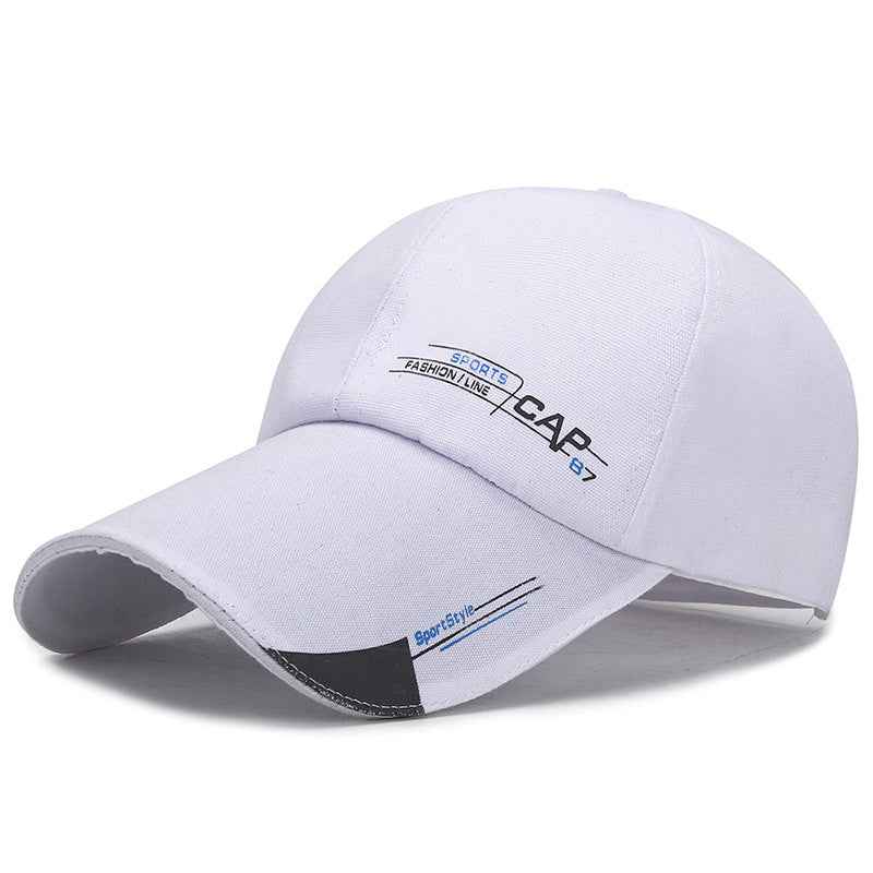 Spring And Summer Simple Running Size Lengthened Eaves Baseball Cap Men'S Sunshade Sun Hat Low Price Big Eaves Hat Cap87 White adjustable