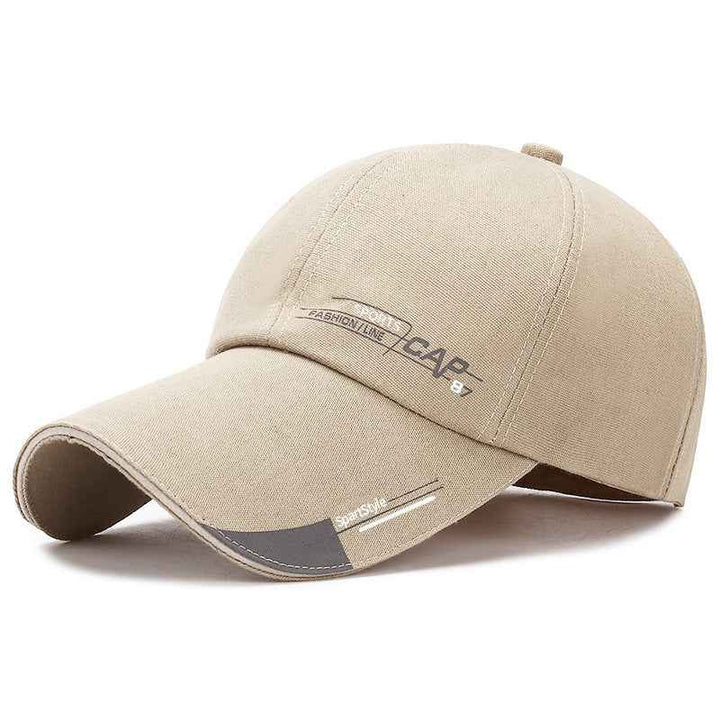 Spring And Summer Simple Running Size Lengthened Eaves Baseball Cap Men'S Sunshade Sun Hat Low Price Big Eaves Hat Cap87 Dark beige adjustable