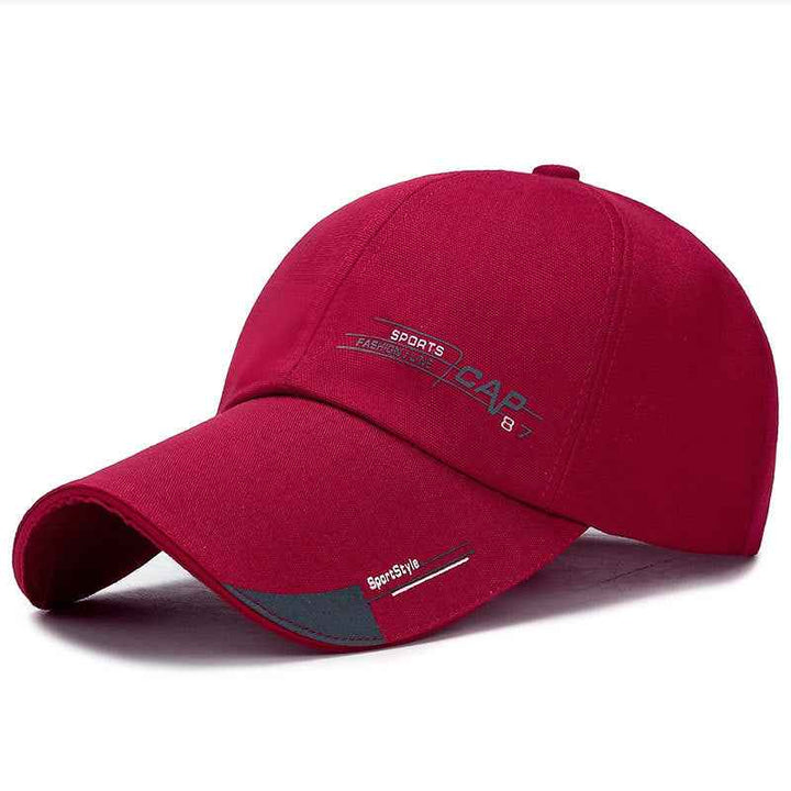 Spring And Summer Simple Running Size Lengthened Eaves Baseball Cap Men'S Sunshade Sun Hat Low Price Big Eaves Hat Cap87 Red wine adjustable