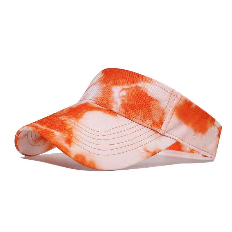 New Tie-dye Baseball Cap Men's And Women's Sun-shield Hats Wild Graffiti Hat Orange empty top adjustable
