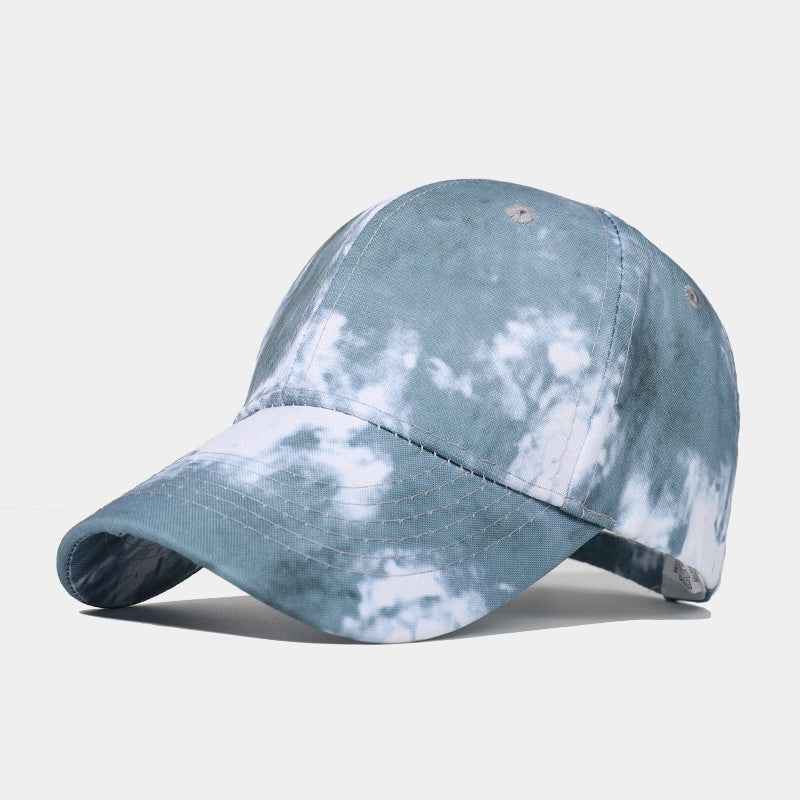 New Tie-dye Baseball Cap Men's And Women's Sun-shield Hats Wild Graffiti Hat Grey adjustable