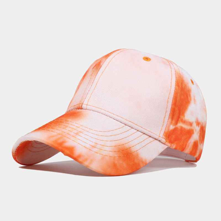New Tie-dye Baseball Cap Men's And Women's Sun-shield Hats Wild Graffiti Hat Orange adjustable