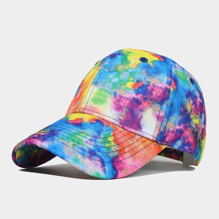 New Tie-dye Baseball Cap Men's And Women's Sun-shield Hats Wild Graffiti Hat Seven colors adjustable