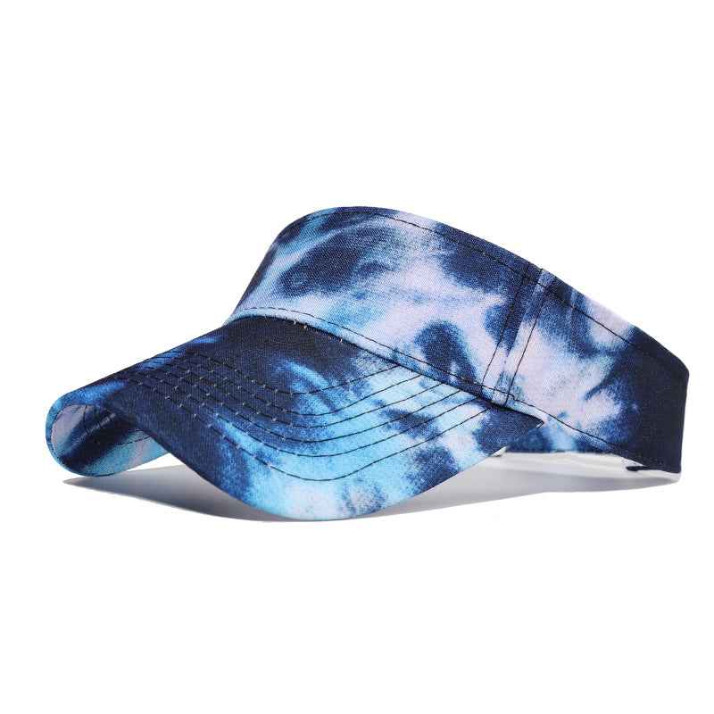 New Tie-dye Baseball Cap Men's And Women's Sun-shield Hats Wild Graffiti Hat Navy blue roof adjustable