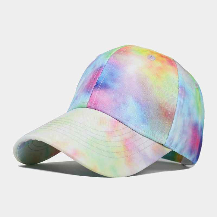 New Tie-dye Baseball Cap Men's And Women's Sun-shield Hats Wild Graffiti Hat Green adjustable