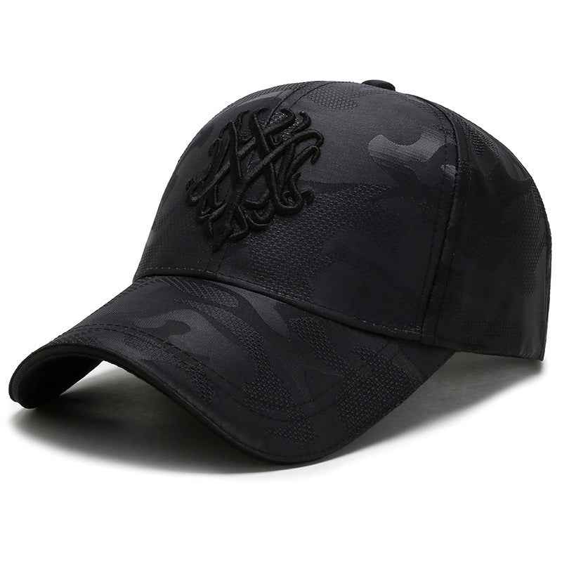 Korean Version Of The Trendy Fashion Leisure All-Match Spring And Autumn Baseball Caps Sun Protection Caps Men'S Sun Hats Black Adjustable