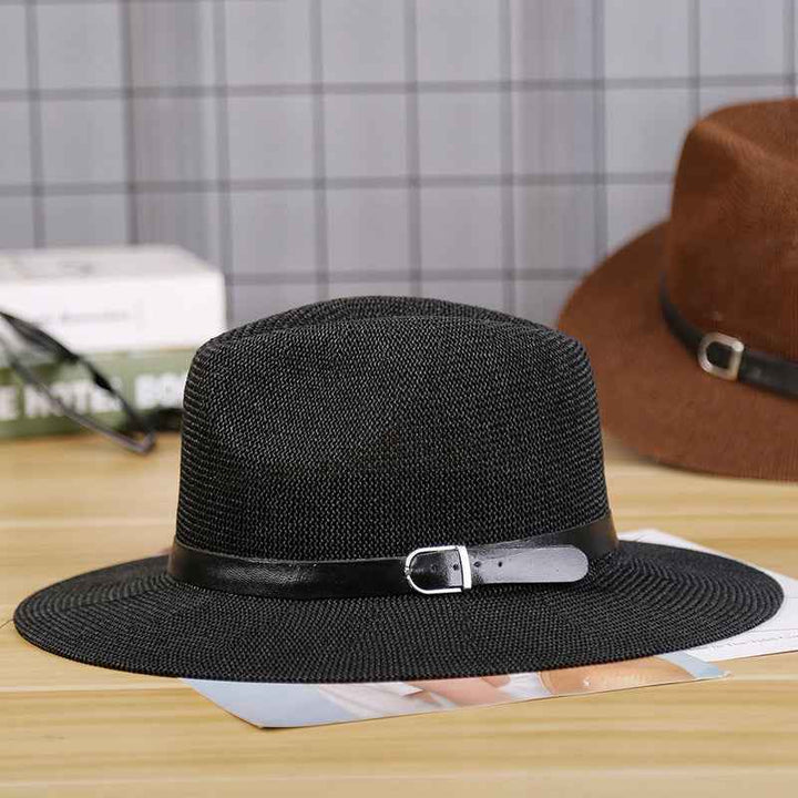 Middle-Aged And Elderly Men'S Straw Hats, Sun-Shading And Sun-Proof Straw Hats For The Elderly In Autumn, Sun Hats For Fathers In Autumn Black