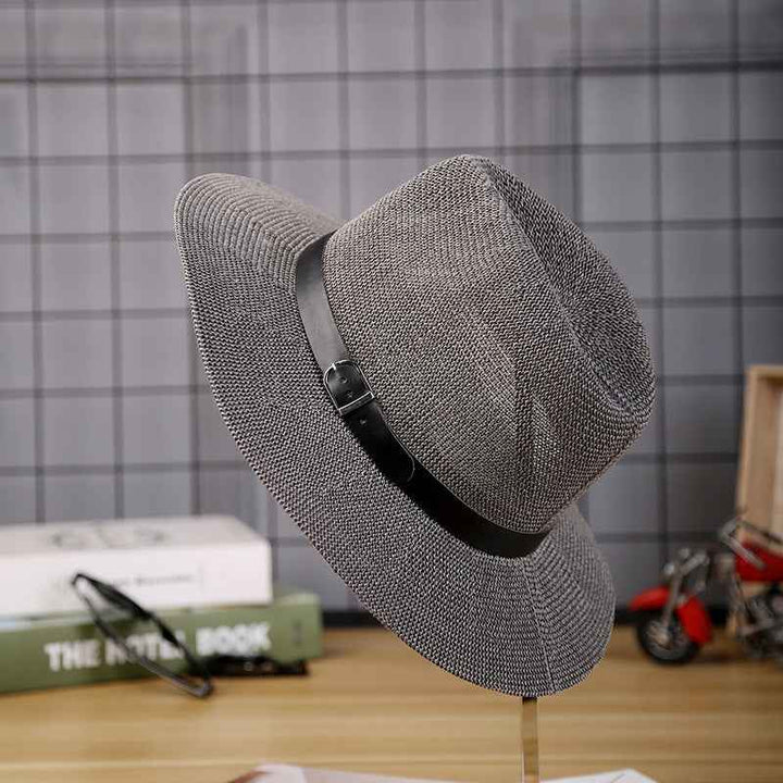 Middle-Aged And Elderly Men'S Straw Hats, Sun-Shading And Sun-Proof Straw Hats For The Elderly In Autumn, Sun Hats For Fathers In Autumn Grey