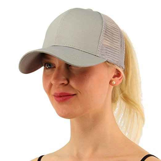Baseball-Caps Ponytail Snapback Sequins Hip-Hop-Hat Grey