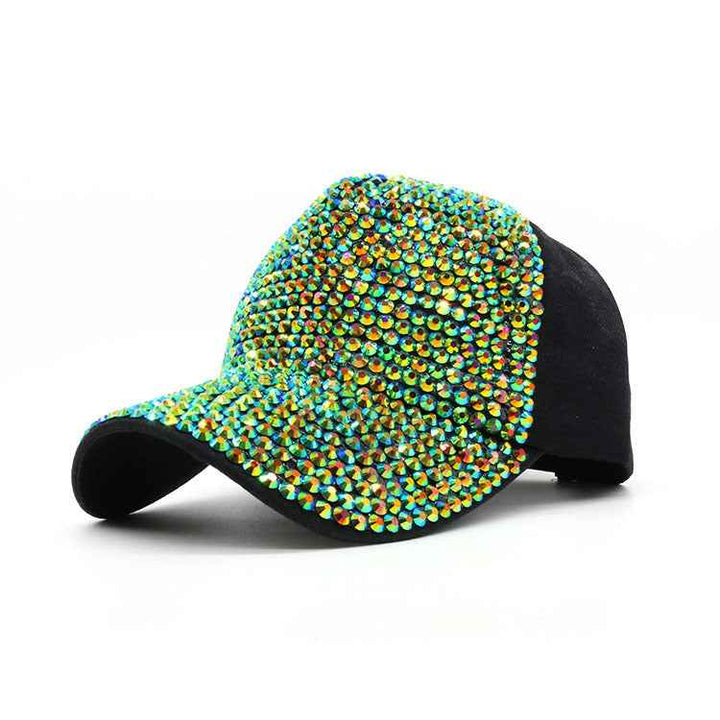 Luxury Sequins BaseballCap For Women Green