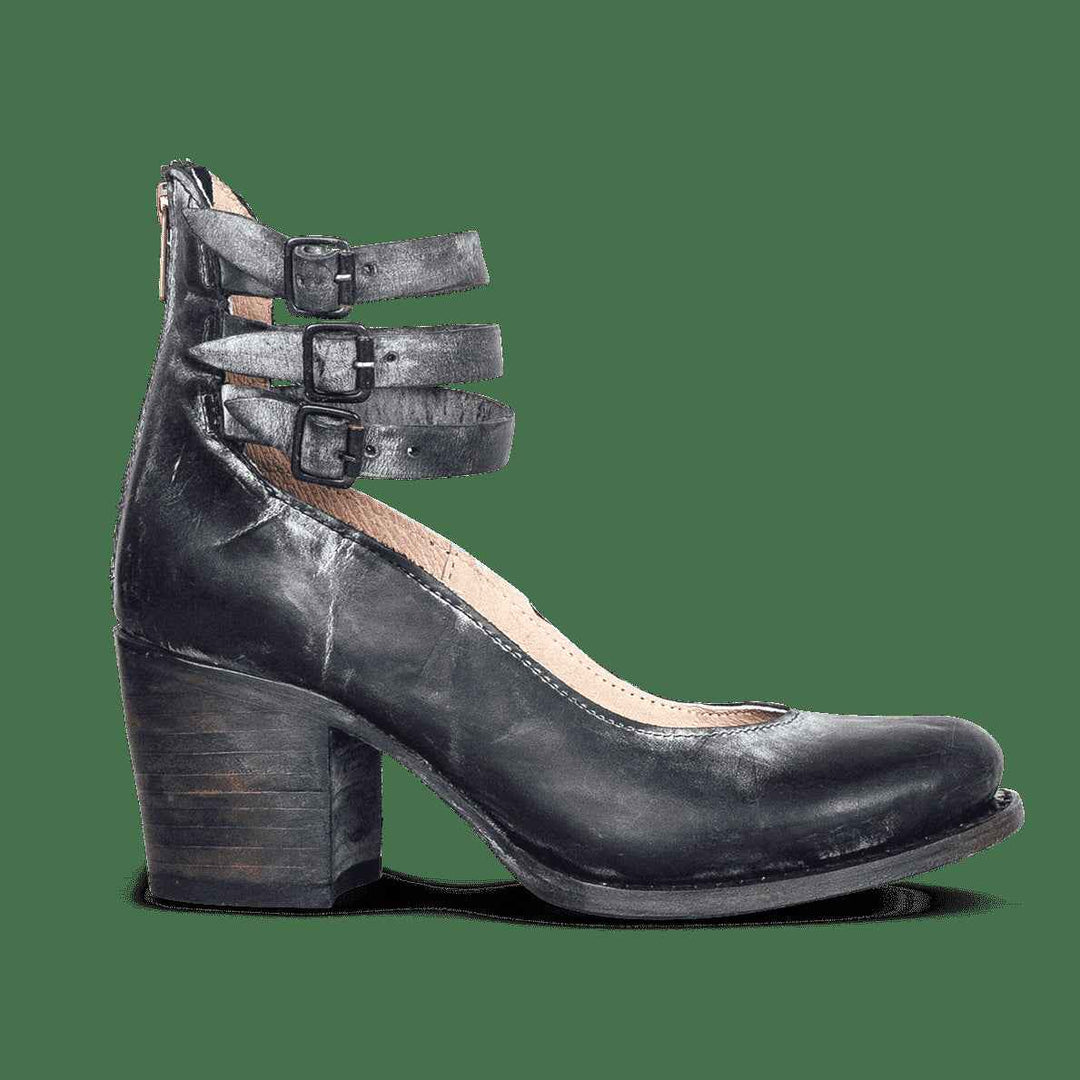 Three-Breasted Women's High-Heel Pumps With Snake Print Black 34