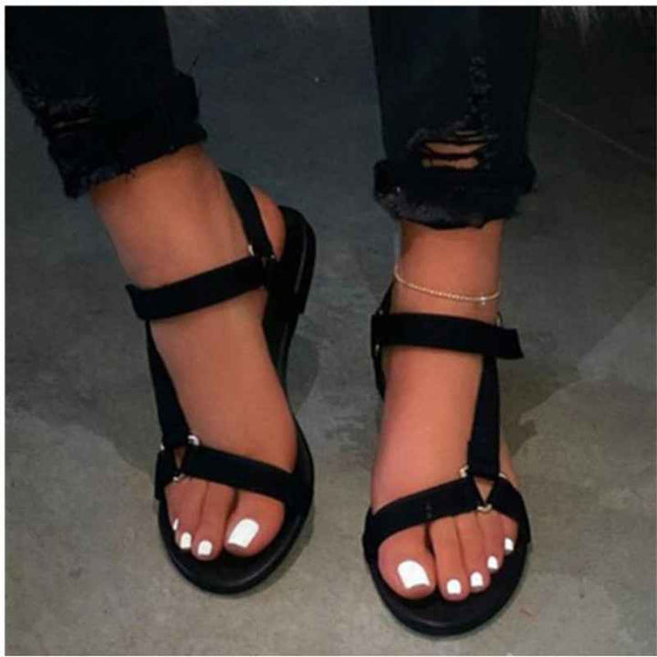 Flat Women Beach Shoes Slippers Sandals Black