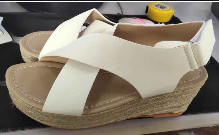 Rubber Viscose Shoes Side And Back Women's Sandals White